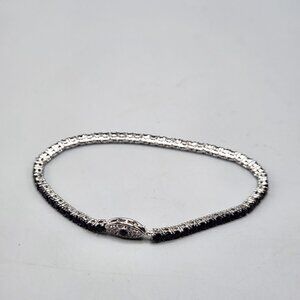 Black Tennis Bracelet with Evil Eye JS 925